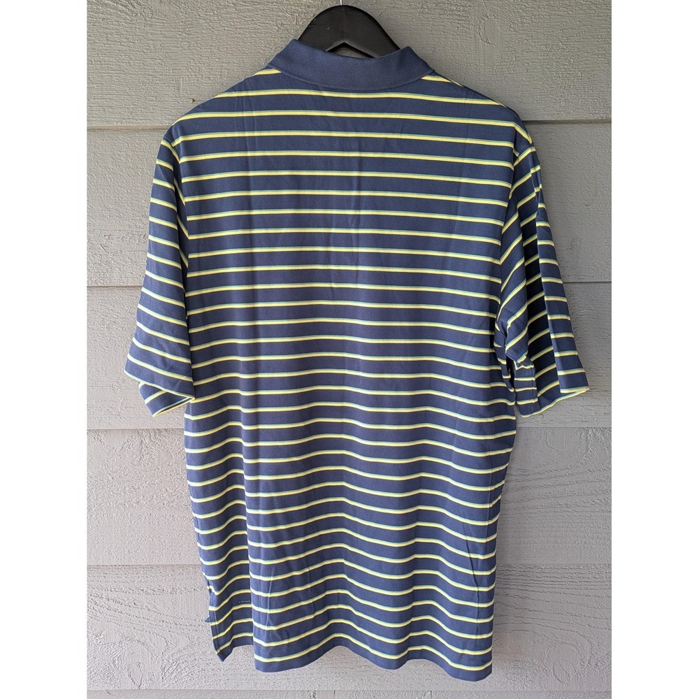 Polo Golf Ralph Lauren Polo Shirt Mens Large Blue Yellow Striped Cotton Golf - Picture 4 of 5